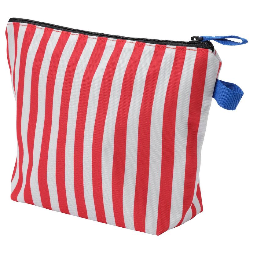 SKOGSSALLAT — косметичка, красный/белый/в полоску