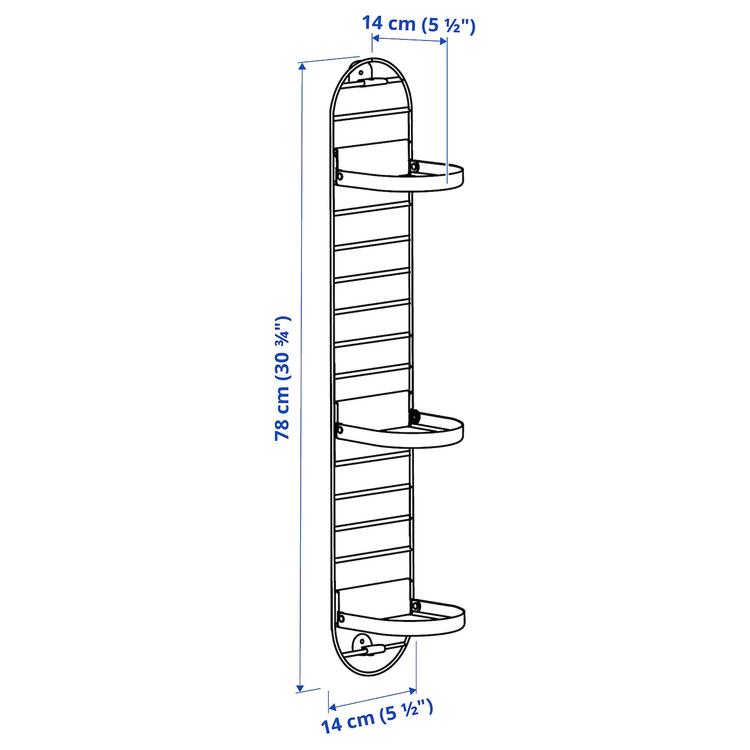 настенная подставка для кашпо, темно-зеленый, 78 см dimensions