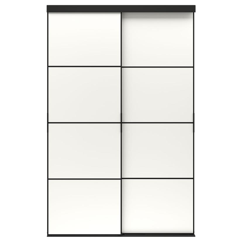 SKYTTA / MEHAMN — дверь раздвижная, комбинация, черный/двусторонний белый, 152x240 см
