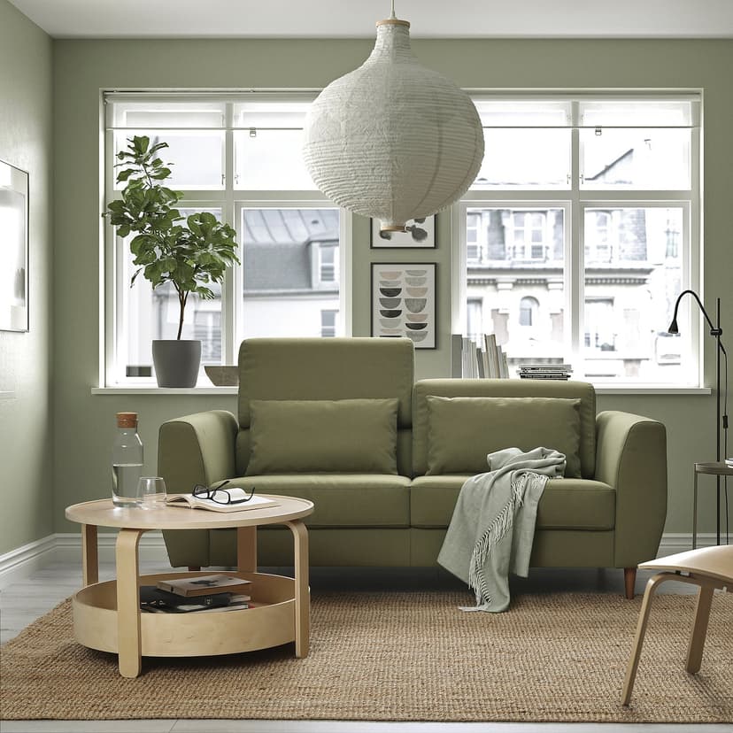 SLATORP — Sofa 2-osobowa, Vissle żółto-zielony,