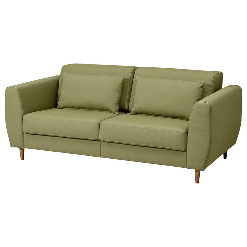 SLATORP — Sofa 2-osobowa, Vissle żółto-zielony,