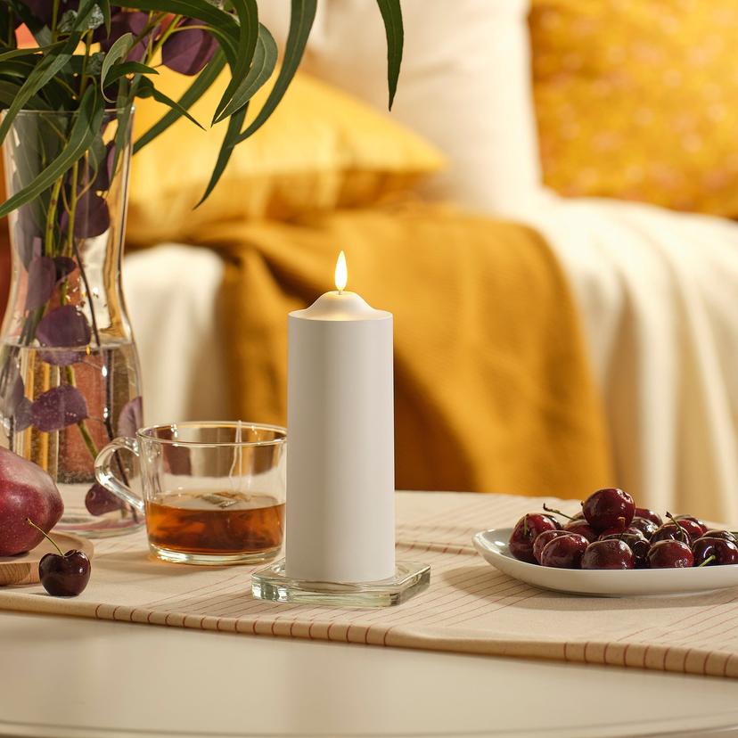 SMÅLOM — LED свеча, с батарейным питанием белый, 19 см