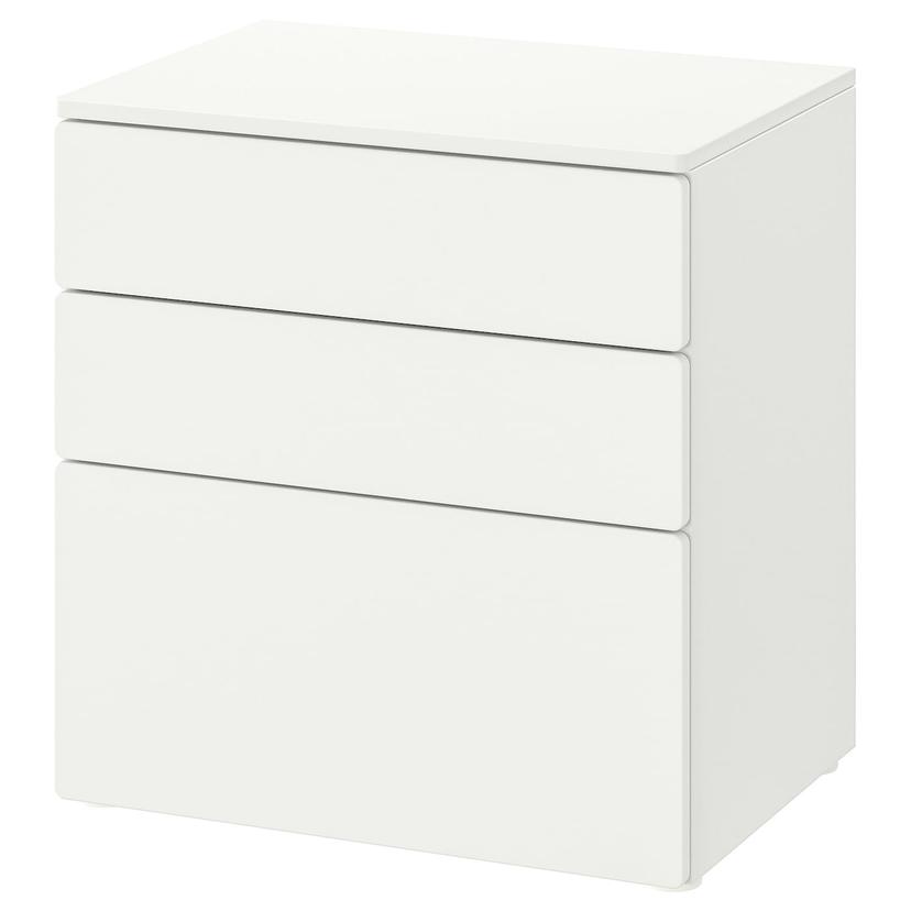SMÅSTAD / PLATSA — комод с 3 ящиками, белый/белый, 60x42x63 см