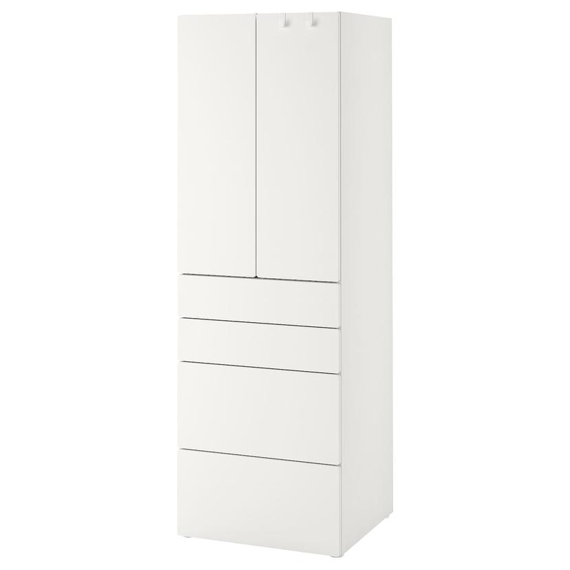 SMÅSTAD / PLATSA — гардероб, белый белый/с 4 ящиками, 60x57x181 см