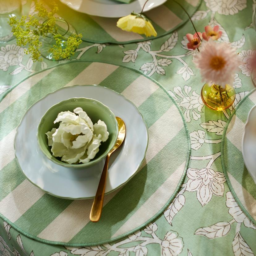 SMÖRFISK — Podkładka, w paski kremowy/jasnozielony,