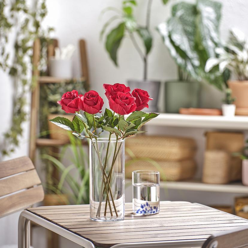 SMYCKA — цветок искусственный, д/дома/улицы/Роза красный, 40 см