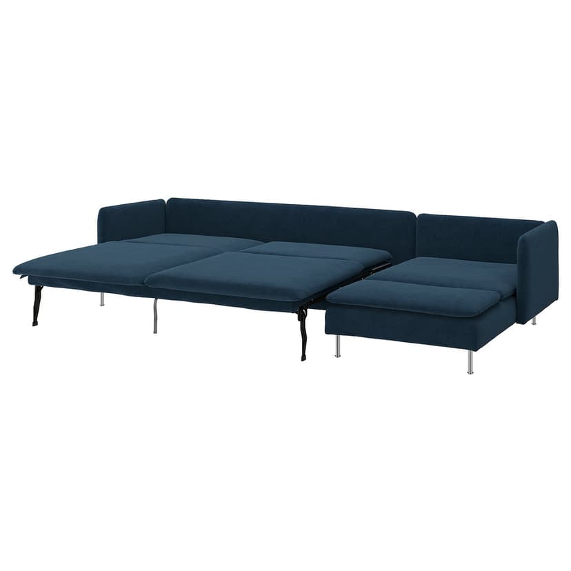 SÖDERHAMN — 4-osobowa sofa rozkładana, z szezlongiem/Kelinge granatowy,