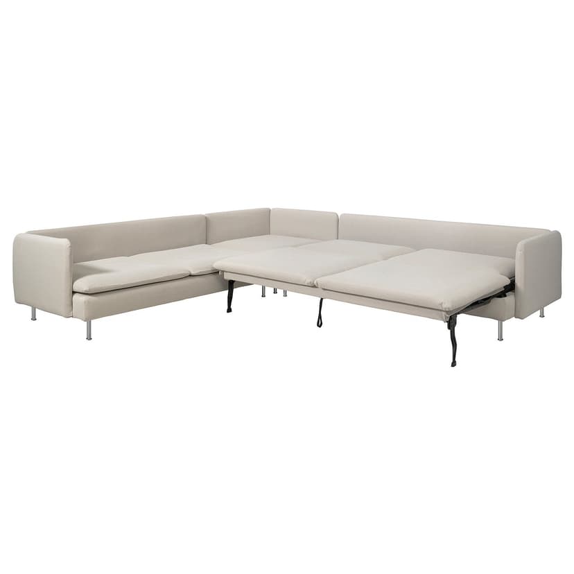 SÖDERHAMN — Narożna sofa rozkładana, 6-osobowa, Fridtuna jasnobeżowy,