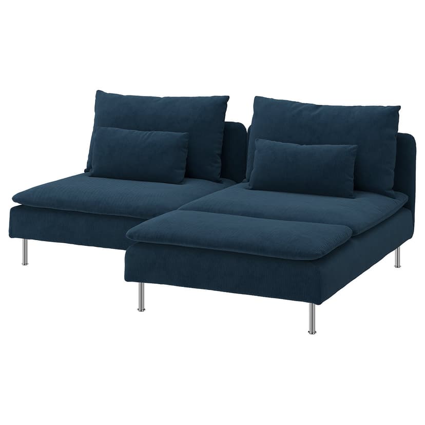 SÖDERHAMN — Sofa 2-osobowa z szezlongiem, Kelinge granatowy,