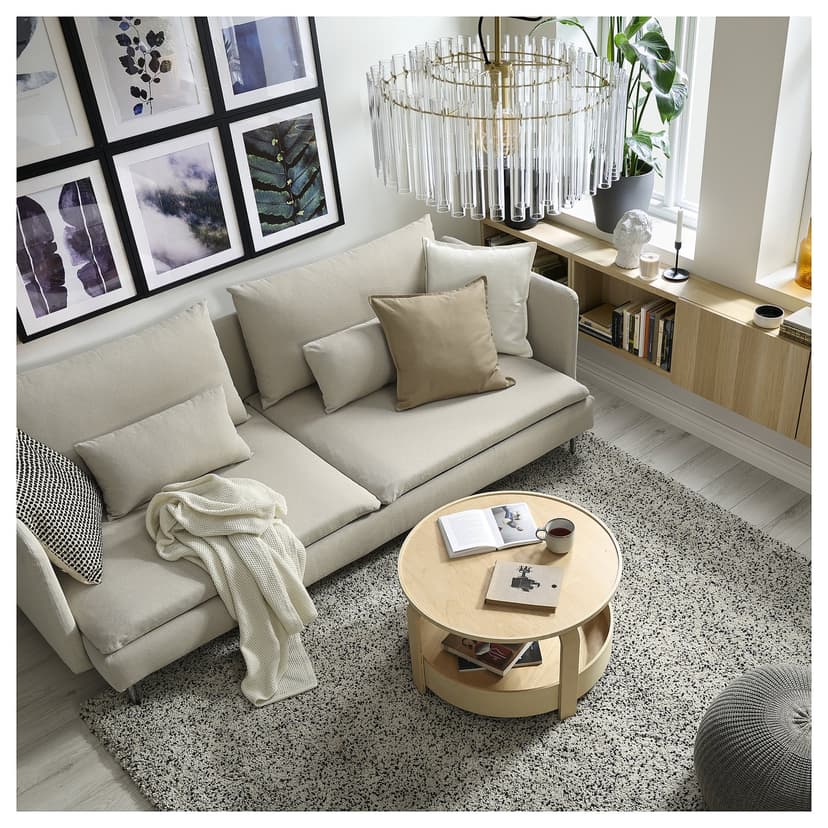 SÖDERHAMN — Sofa 3-osobowa, rozkładana, Fridtuna jasnobeżowy,