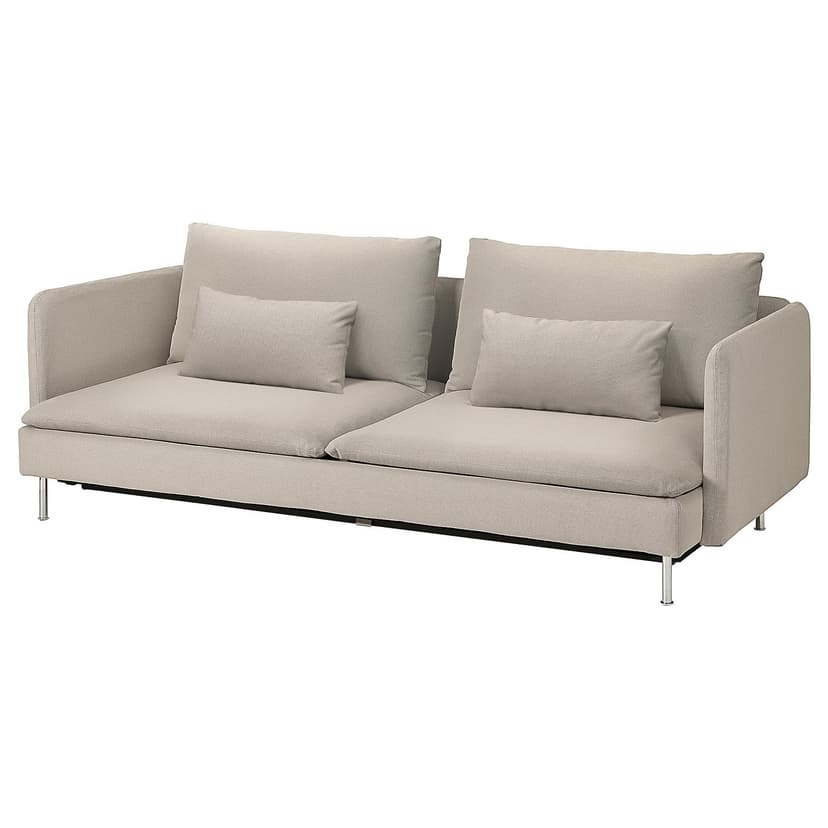 SÖDERHAMN — Sofa 3-osobowa, rozkładana, Fridtuna jasnobeżowy,