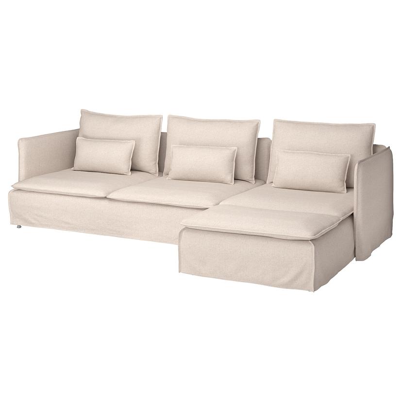 SÖDERHAMN — Sofa 4-osobowa z szezlongiem, Gransel naturalny,