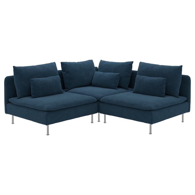 SÖDERHAMN — Sofa narożna 3-osobowa, Kelinge granatowy,