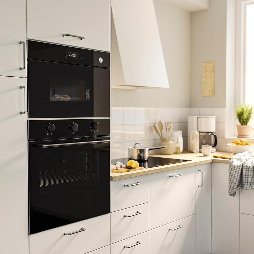 SPJUTBO — Kuchenka mikrofalowa do zabudowy, IKEA 300 czarny,