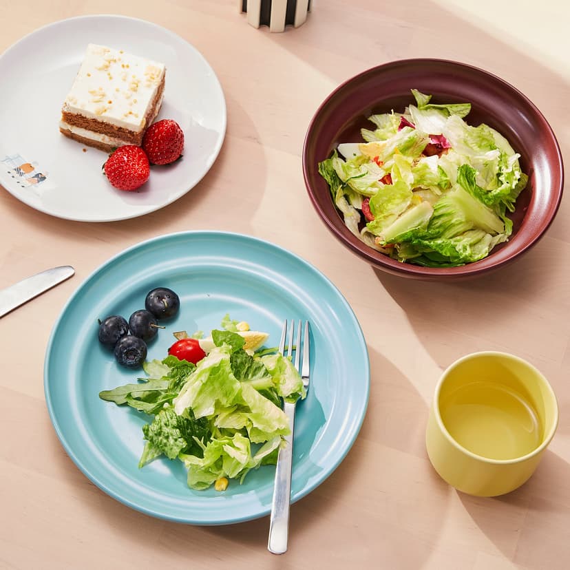 SPJUTLILJA — Komplet naczyń, 3 szt., różne kolory,