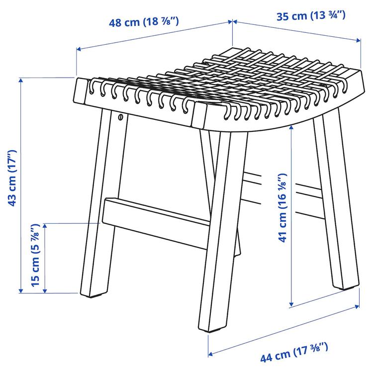 садовый табурет, 48x35x43 см dimensions