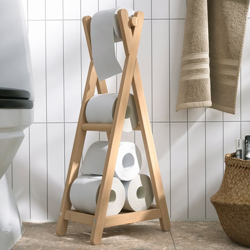 STEGESUND — Stojak na papier toaletowy, jasny bambus,