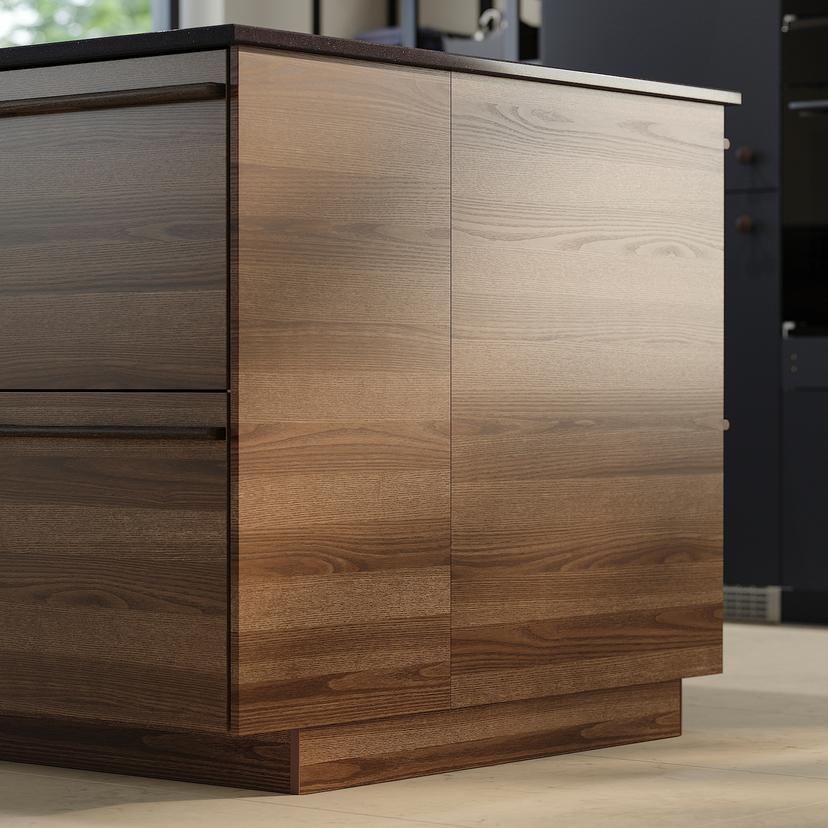 STENSTA — накладная панель, темно-коричневый ясеневый шпон, 62x80 см