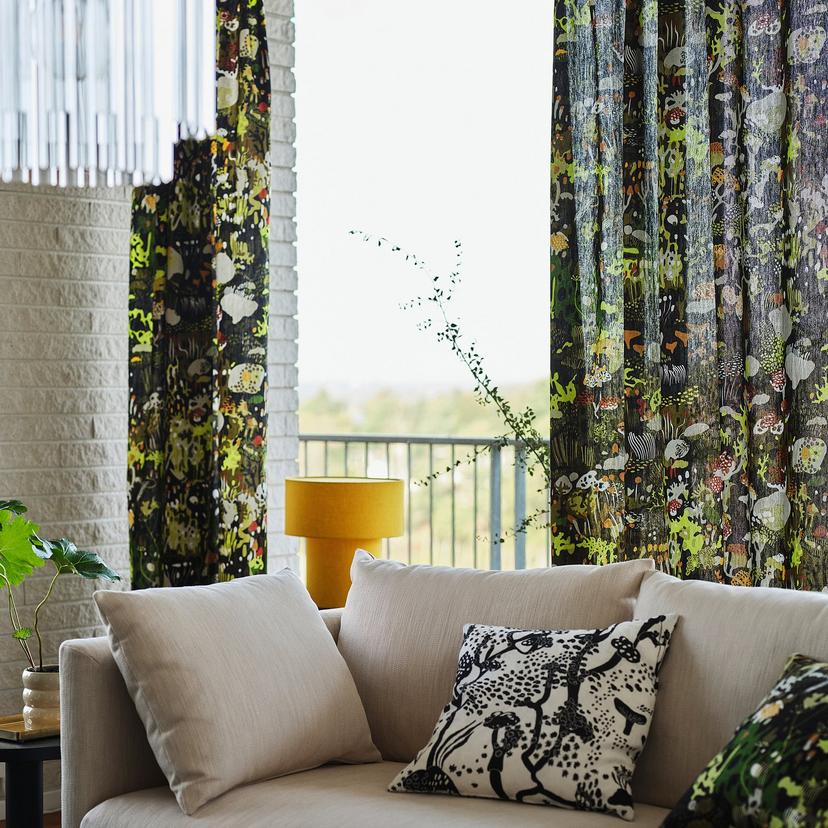 STOCKHOLM 2025 — Шторы, 2 шт., черные разноцветные/с лентой