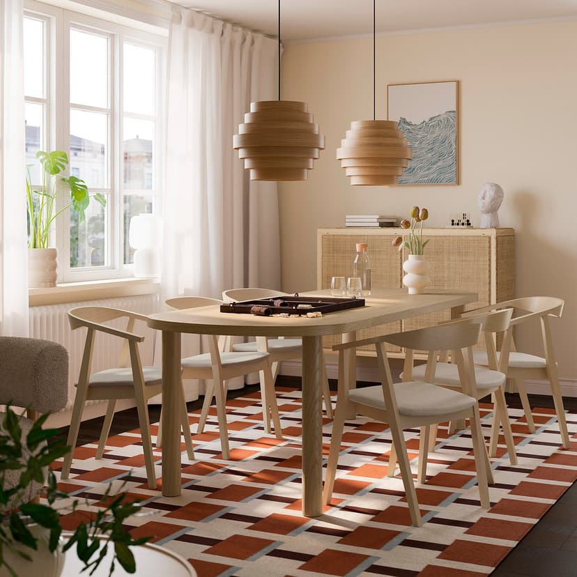 STOCKHOLM — Stół i 6 krzeseł, okl dęb/okl brzoz Tresund,