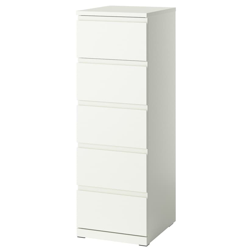 STORKLINTA — Komoda, 5 szuflad, biały,