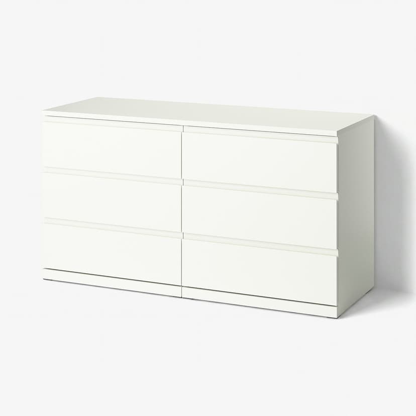 STORKLINTA — Komoda, 6 szuflad, biały,