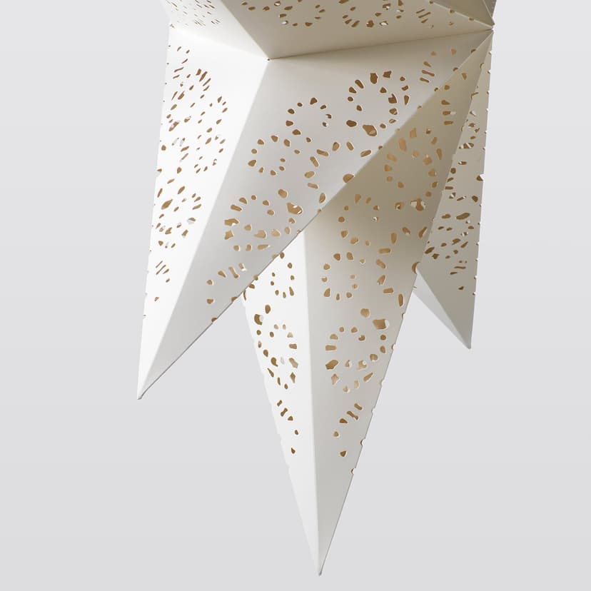 STRÅLA — Klosz, papier gwiazda/koronka biały,
