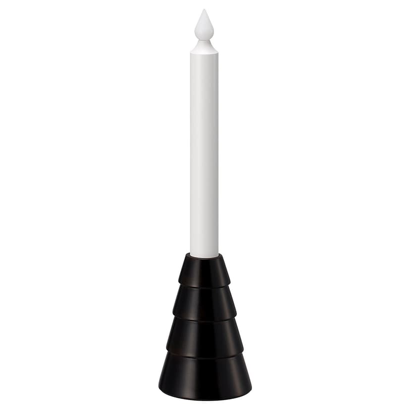 STRÅLA — Świeca LED, na baterie/drewno czarny,