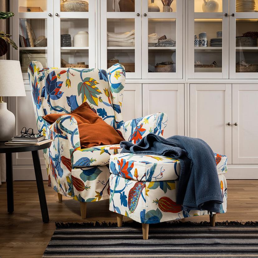 STRANDMON — Чехлы на кресло и подставку для ног,