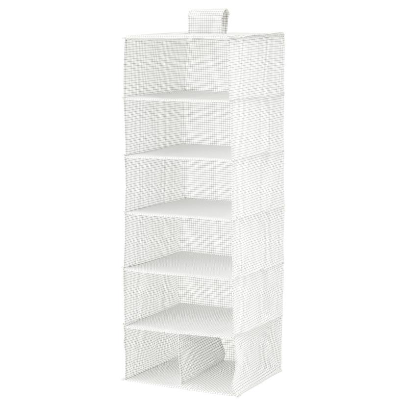 STUK — модуль для хранения/7 отделений, белый/серый, 30x30x90 см
