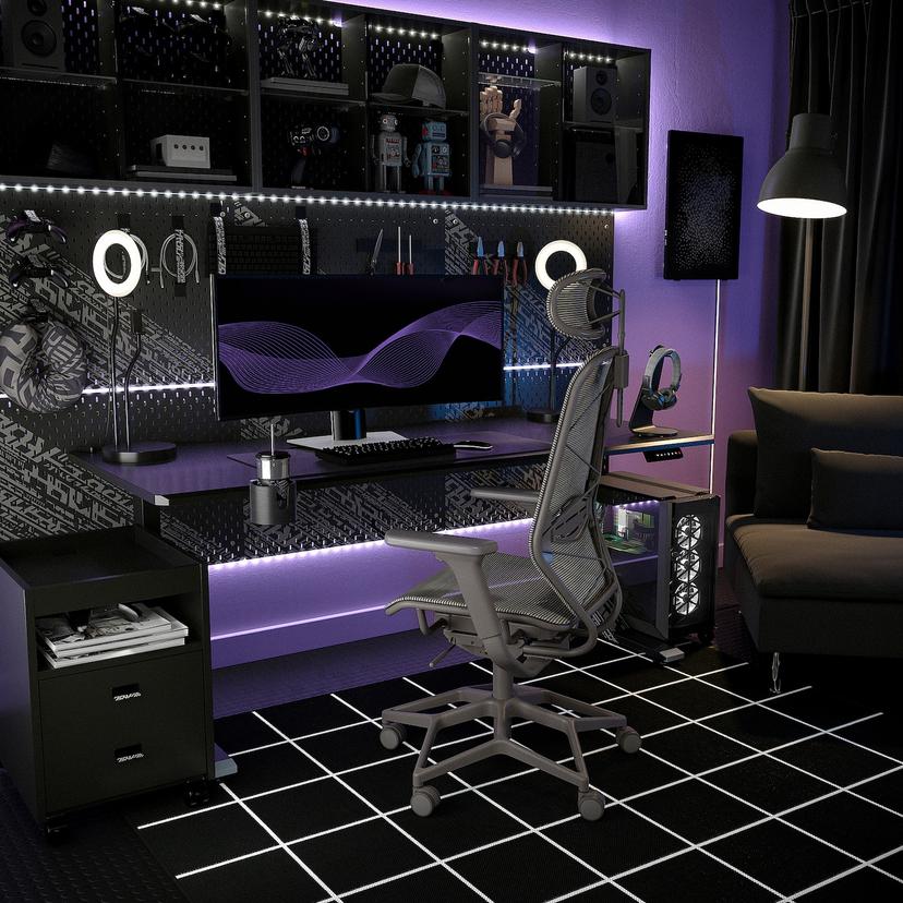 STYRSPEL — стул для геймеров, темно-серый/серый