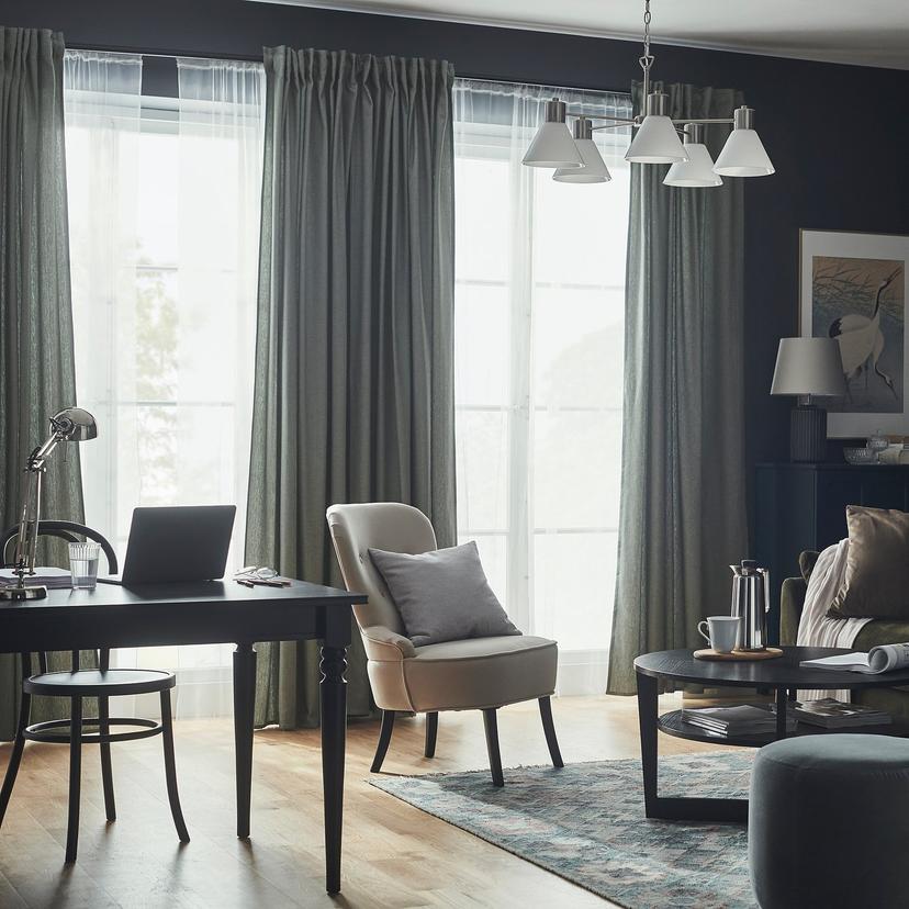 TIBAST — затемняющие гардины, 2 шт., темно-зеленый, 145x300 см