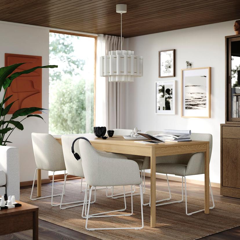 TONSTAD / TOSSBERG — Стол и 6 стульев, 200x85 см