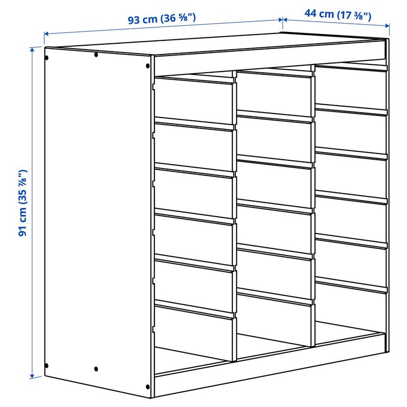 TROFAST — Рама, светлая сосна, тонированная в белый цвет/экран