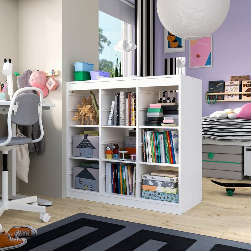 TROFAST — Книжный шкаф с полками, ширма/белый