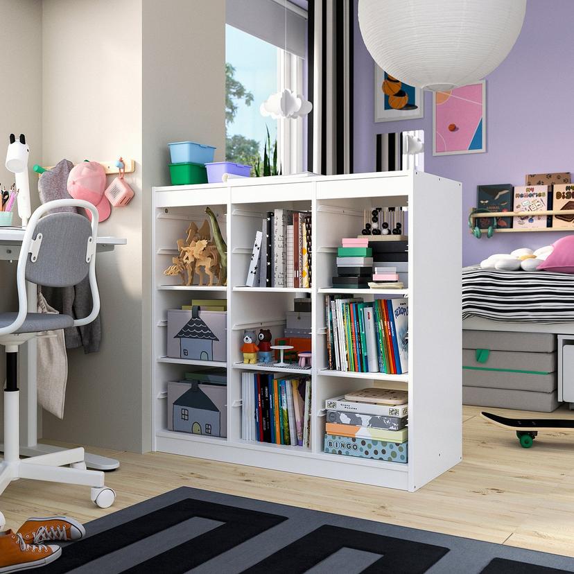 TROFAST — Книжный шкаф с полками, ширма/белый