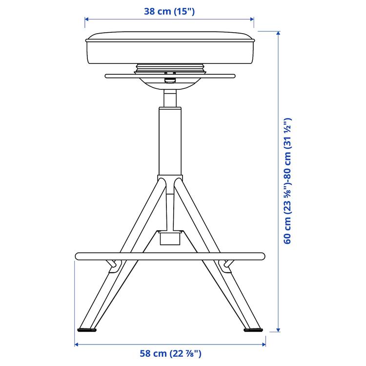 табурет-опора для работы сидя/стоя dimensions