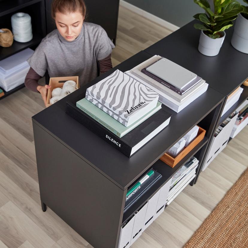 TROTTEN — Шкаф с раздвижными дверцами, антрацитовый цвет