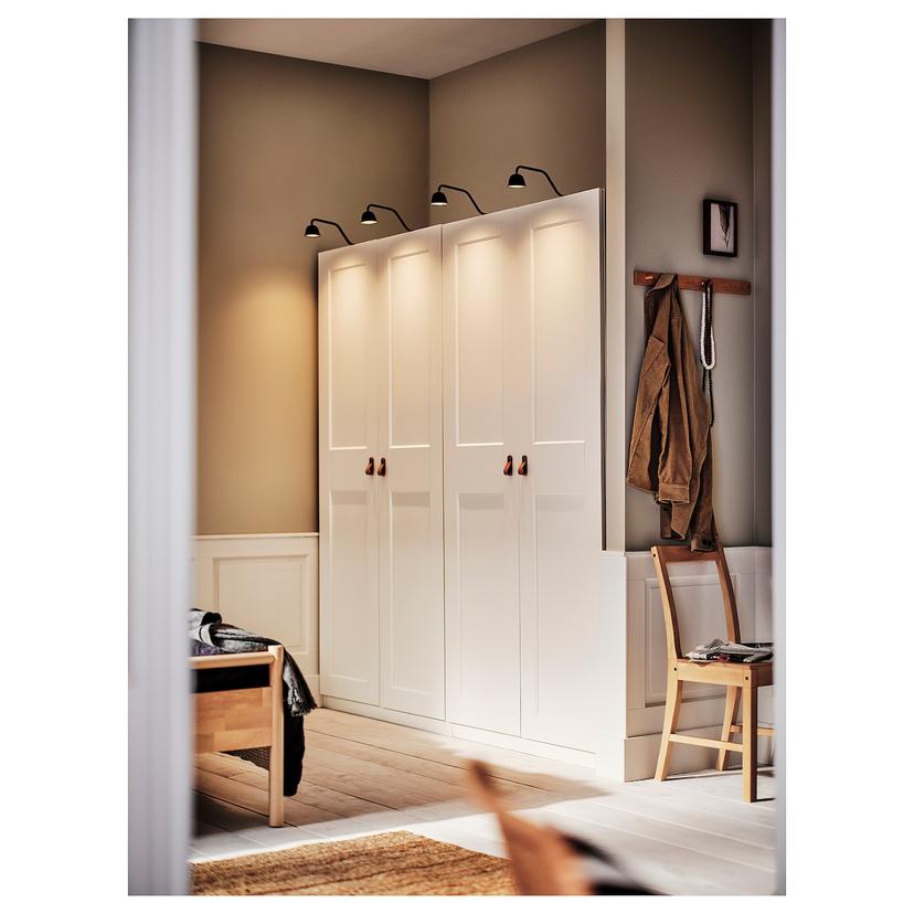 TVÄRDRAG — подсветка шкафа, черный/регулируемая яркость