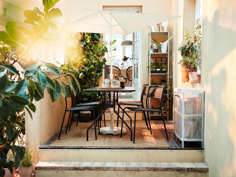 TVETÖ — зонт от солнца, наклонный/серо-бежевый белый, 180x145 см