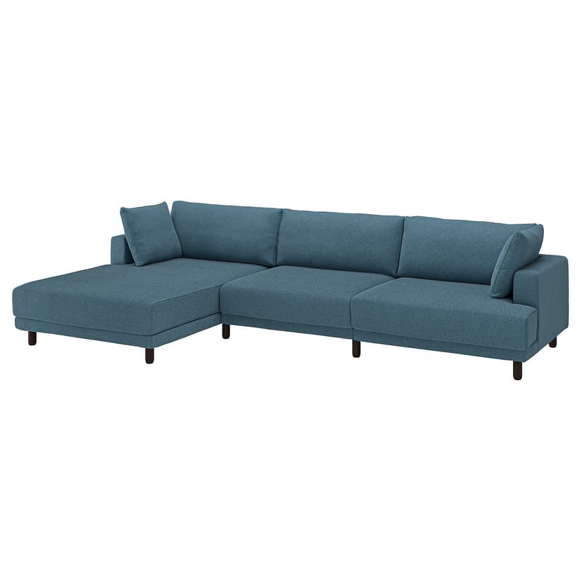 UPPÅKRA — 4,5 osobowa sofa modułowa, z szezlongiem, lewy/Axvall ciemny szaroniebieski,