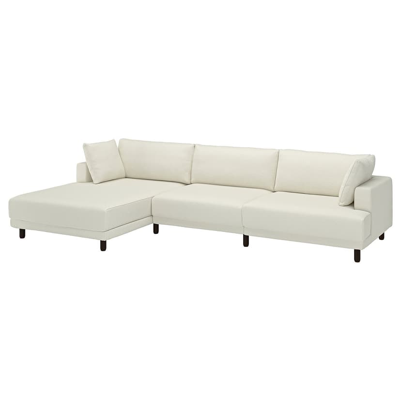 UPPÅKRA — 4,5 osobowa sofa modułowa, z szezlongiem, lewy/Axvall kremowy,