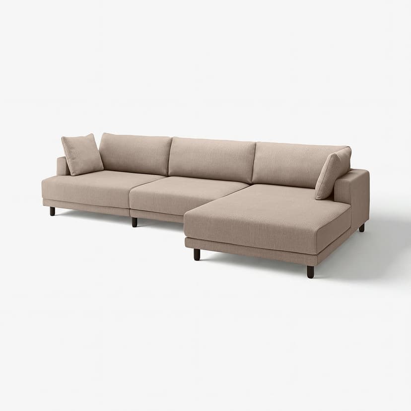 UPPÅKRA — 4,5 osobowa sofa modułowa, z szezlongiem, prawy/Samsala szarobeżowy,