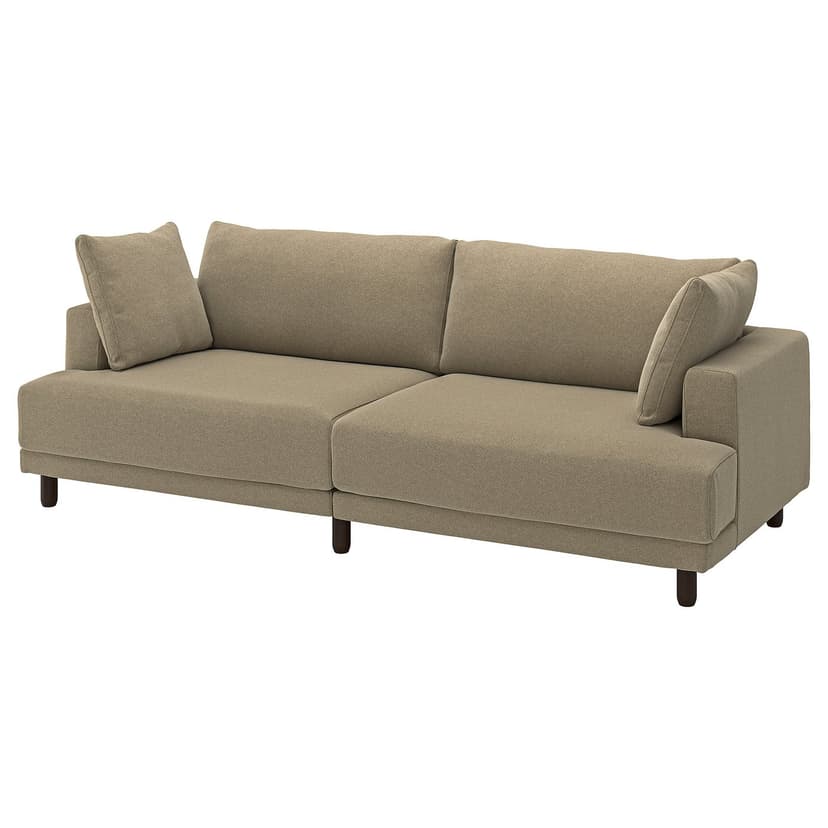 UPPÅKRA — Sofa modułowa, 3-osobowa, Johanneshov brązowobeżowy,