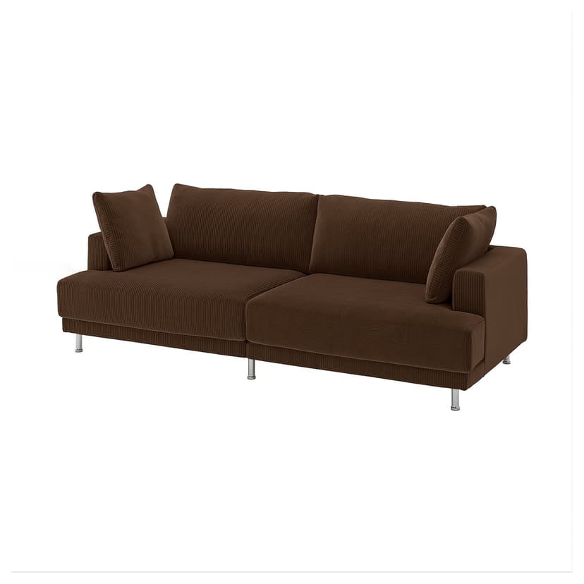 UPPÅKRA — Sofa modułowa, 3-osobowa, Samsala ciemnobrązowy,