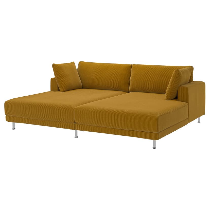 UPPÅKRA — Sofa modułowa, 3-osobowa, z szezlongami/Samsala żółtobrązowy,