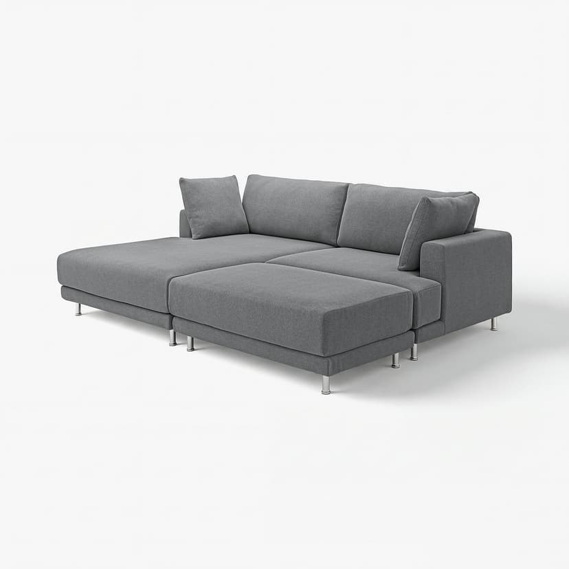 UPPÅKRA — Sofa modułowa, 3-osobowa, z szezlongiem, lewy z podnóżkiem/Johanneshov ciemnoszary,