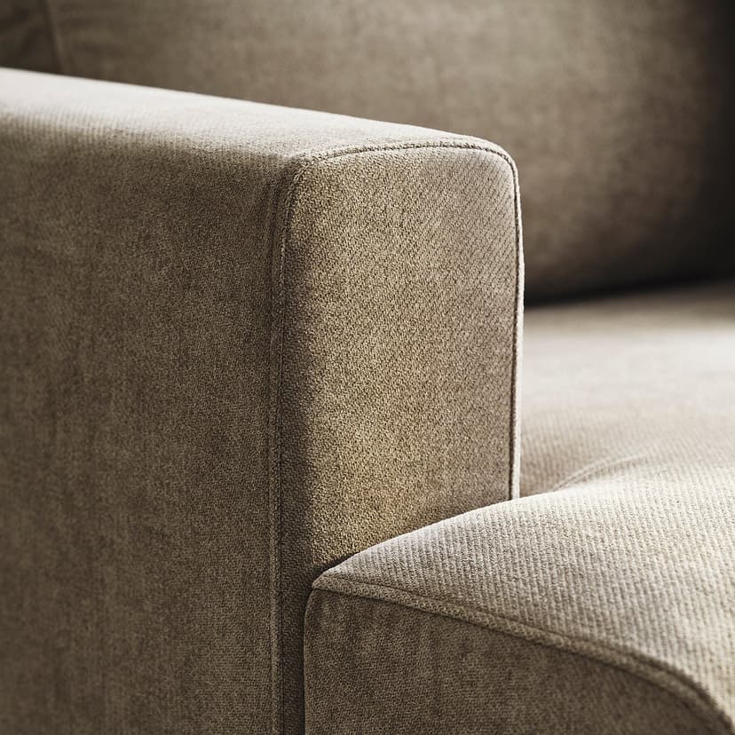 UPPÅKRA — Sofa modułowa, 3-osobowa, z szezlongiem, prawy/Johanneshov brązowobeżowy,