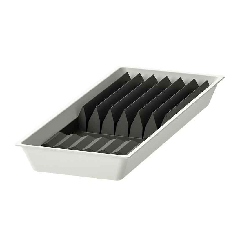 UPPDATERA — лоток с подставкой для ножей, белый/антрацит, 20x50 см
