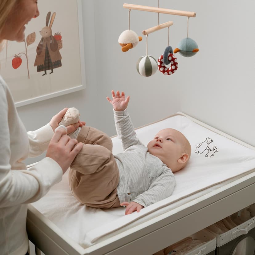 VÄDRA — Mata do przewijania z pokrowcem, biały/frotte,